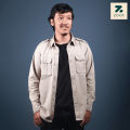 Zoot Cargo Shirt for Men - Casual Shirt with Cargo Jacket Style_beige color. 