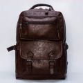 zipper Bag of PU Leather Smart Laptop and Casual Backpack Look Smart. 