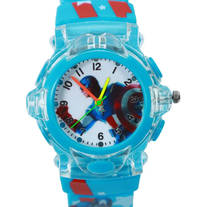 Blue%20Color%20Captain%20America%20Printed%20Watch%20For%20Kids%20-%20Image%203