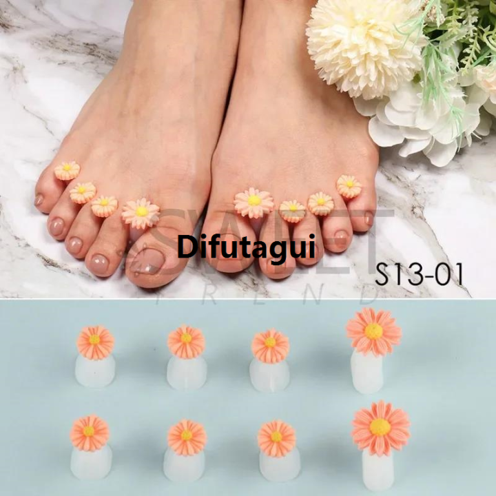 Difutagui%208%20Pcs/Pack%20Silicone%20Toe%20Separator%20Cute%20Soft%20Pedicure%20Tools%20Daisy%20Original%20Flower%20Heart%20Rhinestone%20Foot%20Finger%20Separator%20Care%20Tools%20-%20Image%206