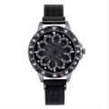 Luxury 360° Rotation Dial Fashion Starry Mesh Magnetic Buckle Casual Mesh Steel Strap Rhinestone Watches. 