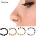 Wenefang 1Pcs C Shaped Nose Ring Hoop Septum Rings Twist U Shape Nose Piercing Piercing Oreja Pircing Jewelry Faux Piercing. 
