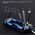 High Quality Portable Folding Allen Wrench Set 8-in-1 CR-V Material Folding Hexagonal Wrench Durable Multi-functional Metric Allen Key Set Work. 