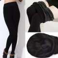 Thick Fleece Fur Lined Black Leggings. 