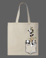 Panda Bamboo Printed Cotton Tote Bag – Black &  White. 