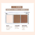 Gogo Dance Soft Focus Light and Shadow Tricolor Contour Palette V Face Brightening Highlight, Blush, Nose Shadow Silhouette Disc Beginner. 
