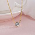 Jewelry Party Pendant Shape Charm Necklace Zirconia 925 Sterling Silver Round Geometric Gift Women's Fashion. 