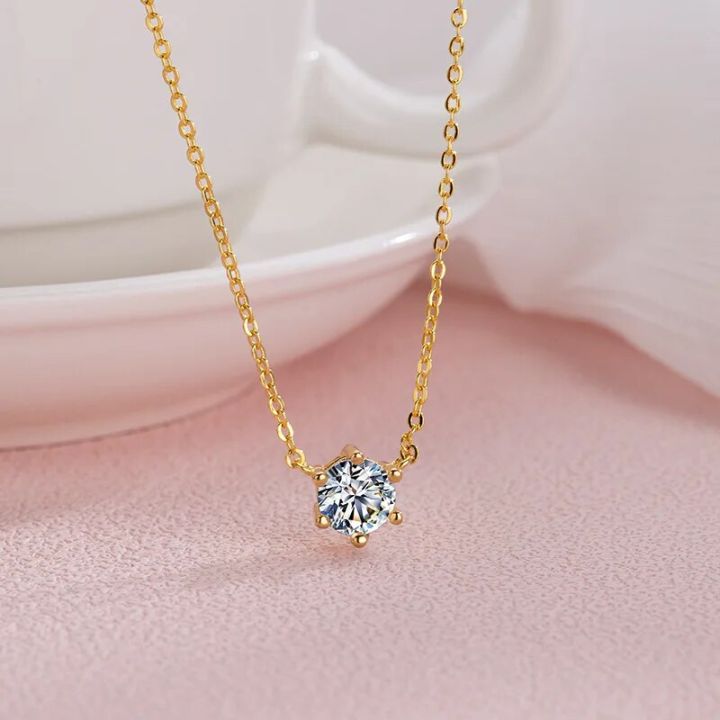 Jewelry%20Party%20Pendant%20Shape%20Charm%20Necklace%20Zirconia%20925%20Sterling%20Silver%20Round%20Geometric%20Gift%20Women's%20Fashion%20-%20Image%206