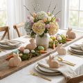 6Pcs Decorative Standing Easter Rabbit Ornaments Realistic Handmade Wooden Bunny Decorative Handicraft Unfinished Easter Rabbit Figurine Tabletop Centerpieces. 