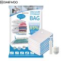 Daewoo Pack of 5 Reusable Ziplock Vacuum Storage Space Saver Bags with Travel Hand Pump for Clothes | Vaccum Storage Space Saver Bag. 