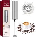 Electric Milk Frother Handheld Whisk | Portable Battery-Powered Drink Mixer | Stainless Steel | Quick Frothing for Latte, Cappuccino & Hot Chocolate | Easy Cleaning & Ergonomic Design. 