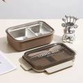 HC6529A Bento Stainless Lunch Box Set with Utensils - Complete Lunch Set. 