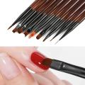 Pointed nail brush acrylic pen painting eyeliner brush nail gel pieces 9 pack UVDIY nail art drawing design nail display painting tools. 