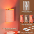 Rechargeable Wall Sconce Magnetic Wireless Lamp Set Kit RGB Colors Dimmable with Fabric Linen Shade and Remote, Lighting 2Pcs. 