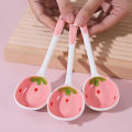 Cute Ceramic Strawberry Soup Spoon Kawaii Korean Ice Cream Dessert Spoon With Long Handle Kitchen Tableware Accessories Encounter. 