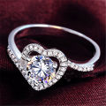 Foreign trade wish love ring twisted arm diamond peach heart ring heart shape cute girl love diamond ring. 