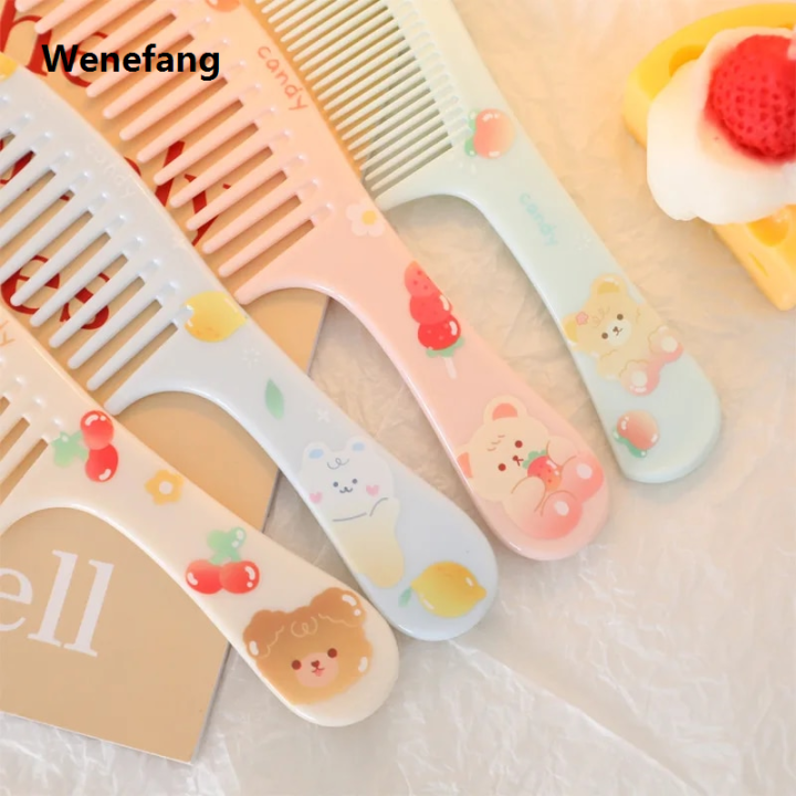 Wenefang Cute Kawaii Cartoon Anti-screw Hair Brush Comb Portable Travel Untangling Makeup Hairbrush Thing for Kids Girls Baby Care Tools