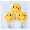 Wall Hook / Holder Smiley Face Strong Sticker Gadget 3 Pcs. 
