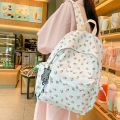 Fashion Students Backpack Large Capacity Aesthetic Leisure Shoulder Bag Nylon Casual Floral School Bag Travel. 