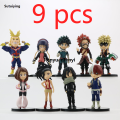 Renyuan Sutuiying My Hero Academia 9 Pcs Cute Ver. Midoriya All Might Bakugou Shoto Fashion 2025 Ochaco PVC Action Figure Boku no Hero Gift Doll Model 8-10cm. 