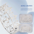 FORIDE Royal Crown for Men - Metal Prince Crowns and Tiaras, Full Round Birthday Hats,Medieval Accessories (Silver). 