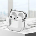 Lenuo For AirPods 4 Cover With Anti-Lost Keychain Transparent Earphone Case. 