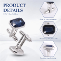 Kqueebee 1 Pair Fashion Diamond Colorful Glass Cufflinks Cuff Links Womens Mens Dress Business Wedding Cufflinks Gift Present(Blue). 