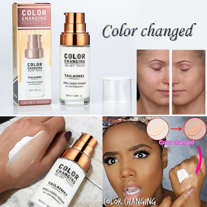 TLM Color Changing Velvet Touch Liquid Foundation Lighting Longlasting Face Liquid Concealer Skin Care Makeup Base 30 ml