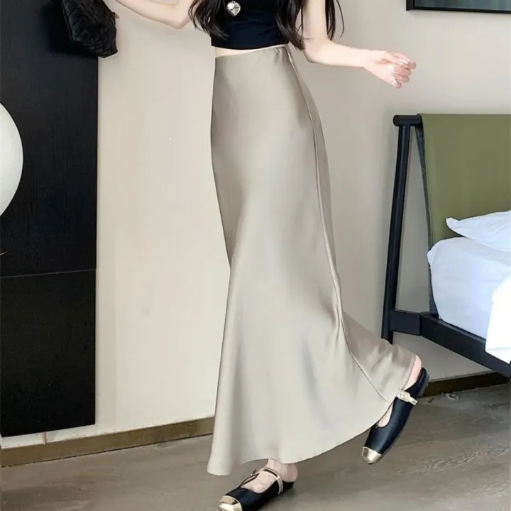Basic%20Summer%20Satin%20Silk%20Long%20Skirt%20High%20Waist%20Half%20Body%20Dress%20High%20Waisted%20Skirts%20Slim%20Fit%20A%20Line%20Midi%20Skirt%20Girl%20-%20Image%204