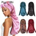 Soft Silky Long Satin Bonnet Natural And Curly Extra Large Size Hair Cap With Tie For Comfortable Night Sleep 1Pcs. 