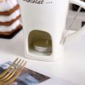 Creative Nordic Style Chocolate Mug Detachable With Fork Hot Pot Cup Heat-resistant Ceramic Chocolate Melt Oven Cup Breakfast. 