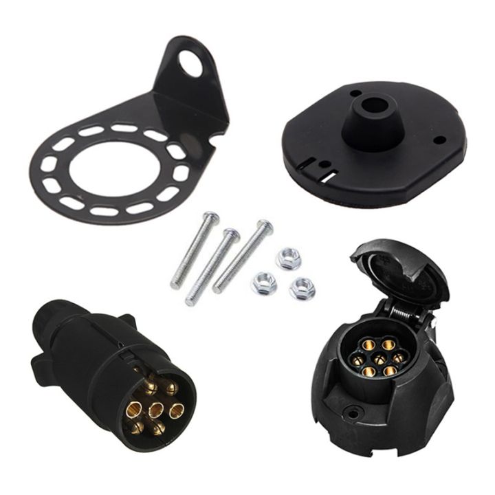 12V 7Pin European Standard Trailer Plug Socket Connector Adapter ...