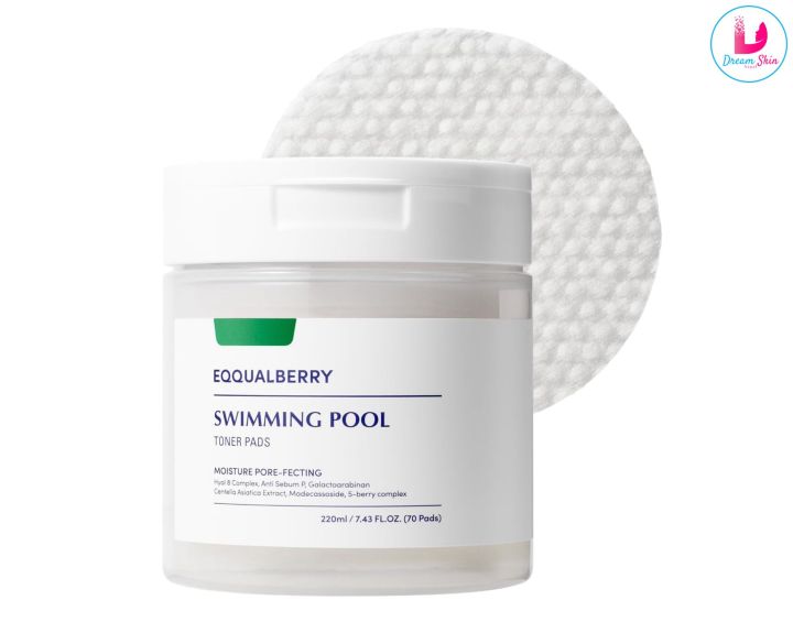 Eqqualberry Swimming Pool Toner Pads [220ml | 70 Pads] By Dream Skin Nepal