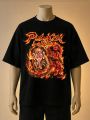 Puluski Divine Ganesha Cream, Red, Black Color Printed T-Shirt. 