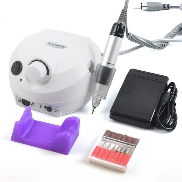 Professional Nail Master Manicure Nail Drill 25000 RPM With 6 Pieces Nozzles DM 202 30W White Daraz .np