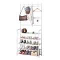 Multifunctional 2-in-1 Hallway Rack Stand with 8 Hooks  And 5 layers Shoe Shelves. 