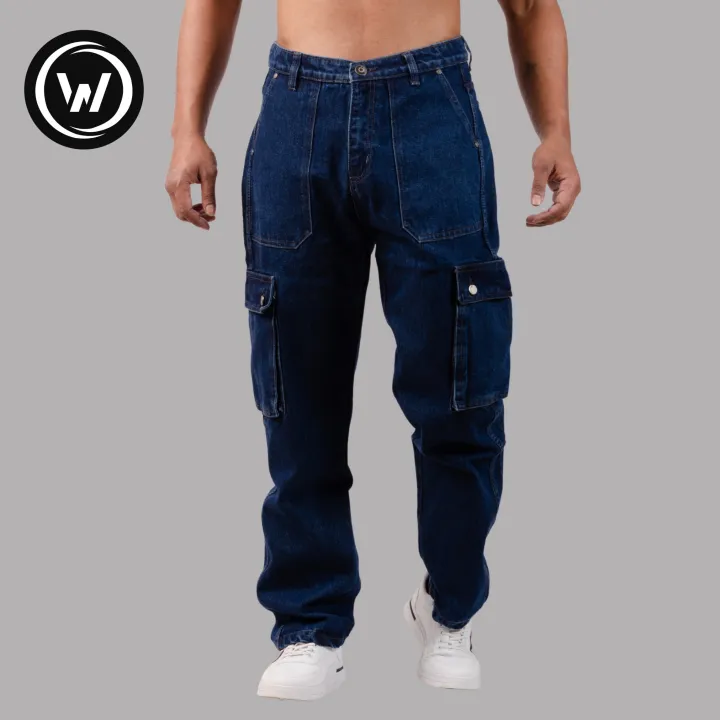 Wraon%20Dark%20Blue%20Solid%20Premium%20Denim%20Cargo%20Jeans%20Pant%20For%20Men%20-%20Fashion%20%7C%20Pants%20For%20Men%20%7C%20Men's%20Wear%20%7C%20Cargo%20Pants%20%7C%20-%20Image%203