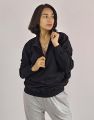 Women's Half Zip Chain Detail Sweatshirt Comfortable Fit Casual Style. 