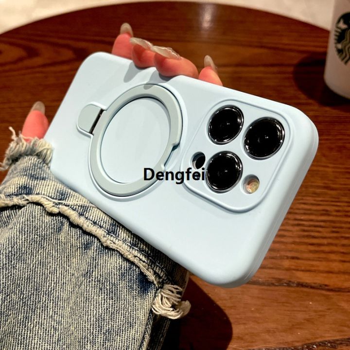 NEW%20Dengfei%20Original%20Luxury%20Liquid%20Silicone%20Rubber%20Case%20For%20iPhone%2016%2015%2014%2013%2012%20Pro%20Max%20Plus%2016Pro%2015Pro%2014Pro%2013Pro%20For%20Magsafe%20Charge%20Stand%20Cover%20-%20Image%203