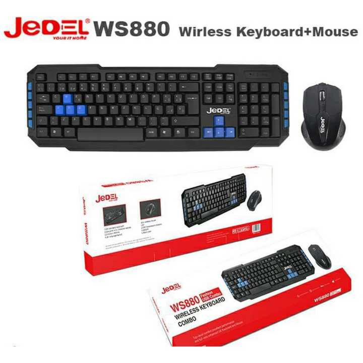 Jahdiel Computer Peripherals Jedel 2.4Ghz Wireless Keyboard and Optical Mouse WS880 | Daraz.com.np