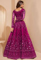 Embroidered Semi Stitched Lehenga Choli (Pink). 