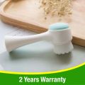 Double-Sided Facial Cleansing Brush in Blue | Silicone Acne & Blackhead Remover | Deep Skin Cleanser Tool | Soft Face Exfoliator & Massager | Reusable Pore Cleaning Brush for Gentle Daily Skincare & Makeup Removal. 