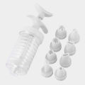 8 Pcs Pipe Nozzles With Syringe Plastic Cream Baking Nozzle Dispenser Icing Pastry Cream Tips Pastry Tube Decoration Tools DD7. 