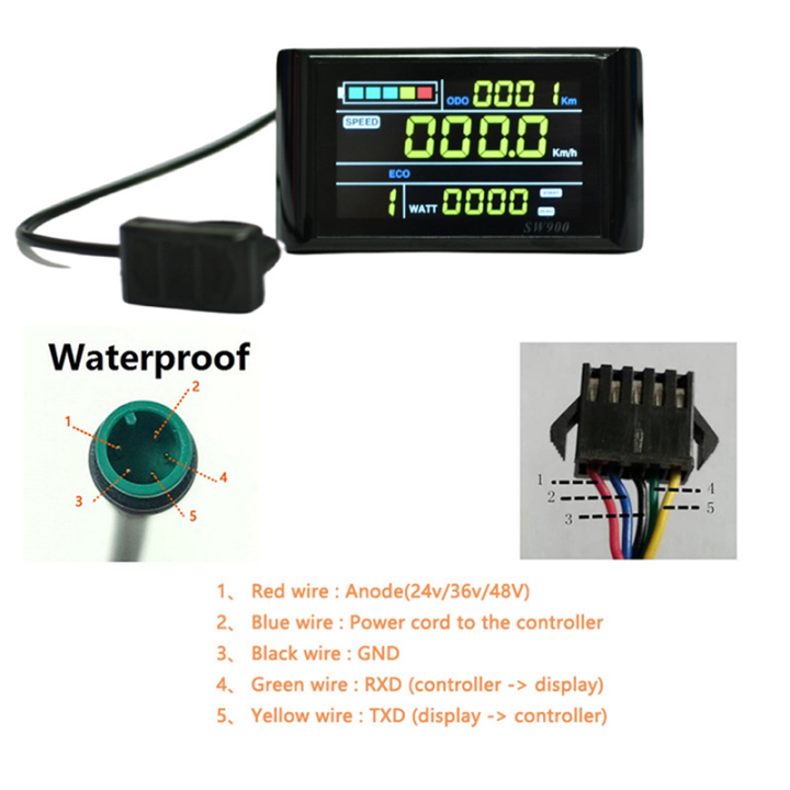 NAMUNY%20SW900%20Colour%20Screen%20Ebike%20LCD%20Display%2024V/36V/48V/60V/72V%20E-Bike%20LCD%20Meter%20Panel%20Display%20SM%20Plug%20Ebike%20Accessories%20B%20-%20Image%205