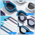 Yongbo Hydrodynamic Silicone Soft Wide Lens Dual Strap Interchangeable Nose Bridge Size Unisex Swimming Goggles. 