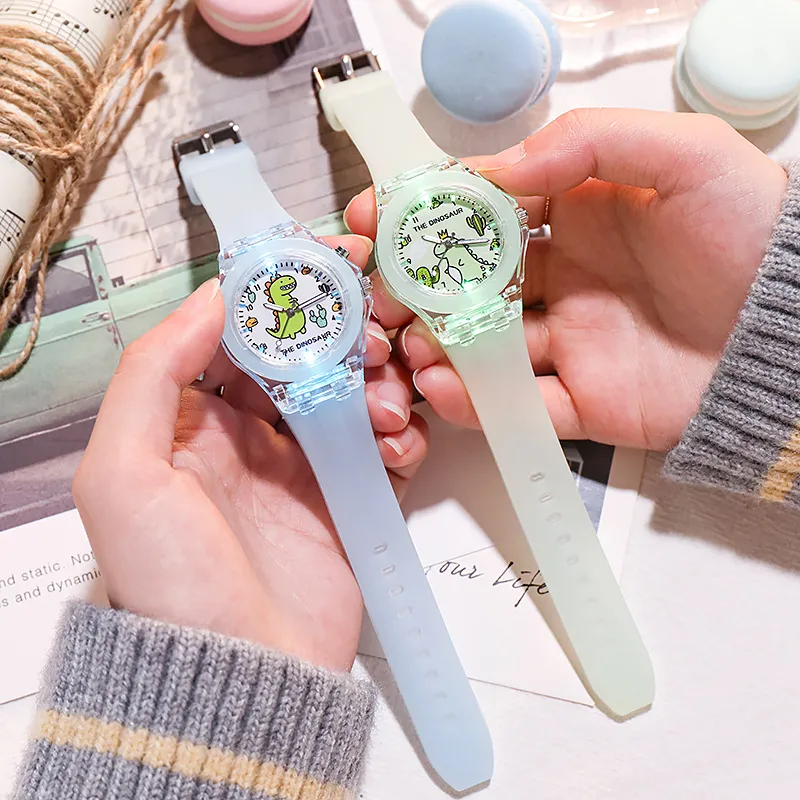 Kids Watch For Dinosaur Boy Watches Luminous Quartz DIGITAL CLOCK