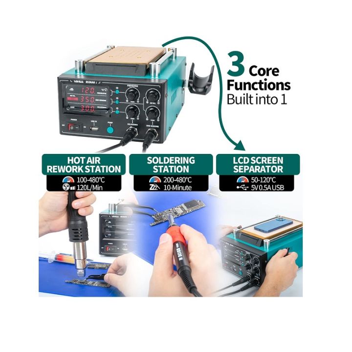 YIHUA%20853AAA-I%203-in-1%20Digital%20SMD%20Rework%20Station%20%20-%20Soldering,%20Desoldering,%20Hot%20AirGun%20&%20Preheat%20BGA%20-%20Image%204