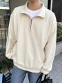 Unisex Soft Cotton Half Zip Cool Chain Pullover. 