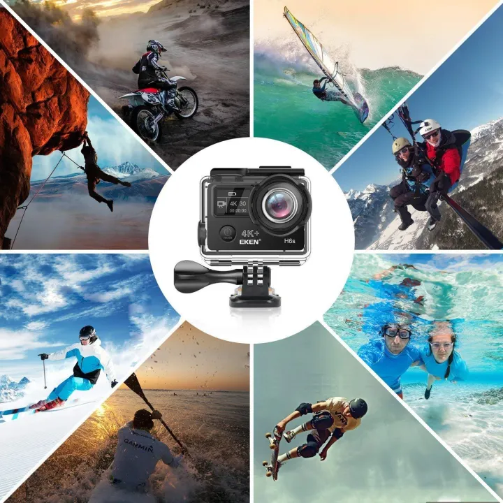 Eken%20H6S%20Ultra%20Hd%20Action%20Camera%204K+%2014Mp%20With%20Eis%20100Ft%20Underwater%20Waterproof%20Cam%20Remote%20Sports%20Camcorder%20Panasonic%20Sensor%20170%20Angle%20Lens%20With%202%20Batteries%20Accessories%20Kit%20And%20Tripod%20-%20Image%204