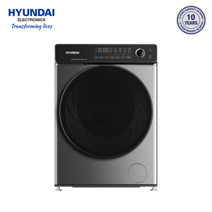 Hyundai 9kg Fully Automatic Front Load Washing Machine HYWM-FL09RK-DDM | Direct Drive Inverter Motor | A+++ Energy Rating | Steam Wash | 1400 RPM